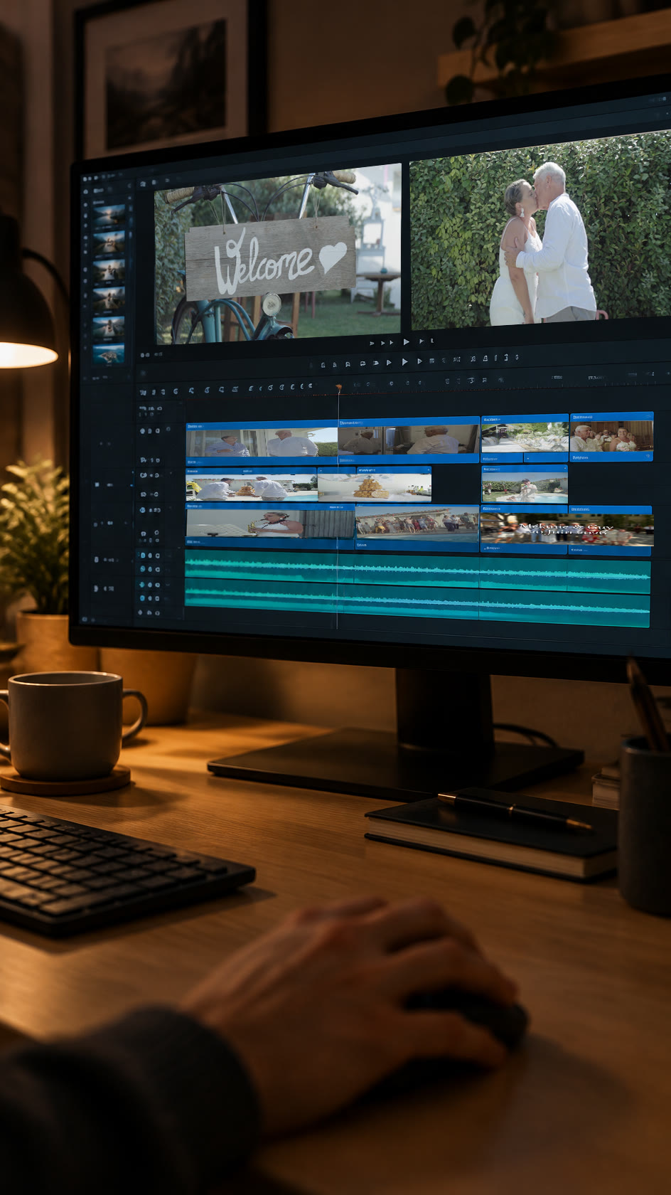 Montage d'un film de mariage sur la timeline de DaVinci Resolve